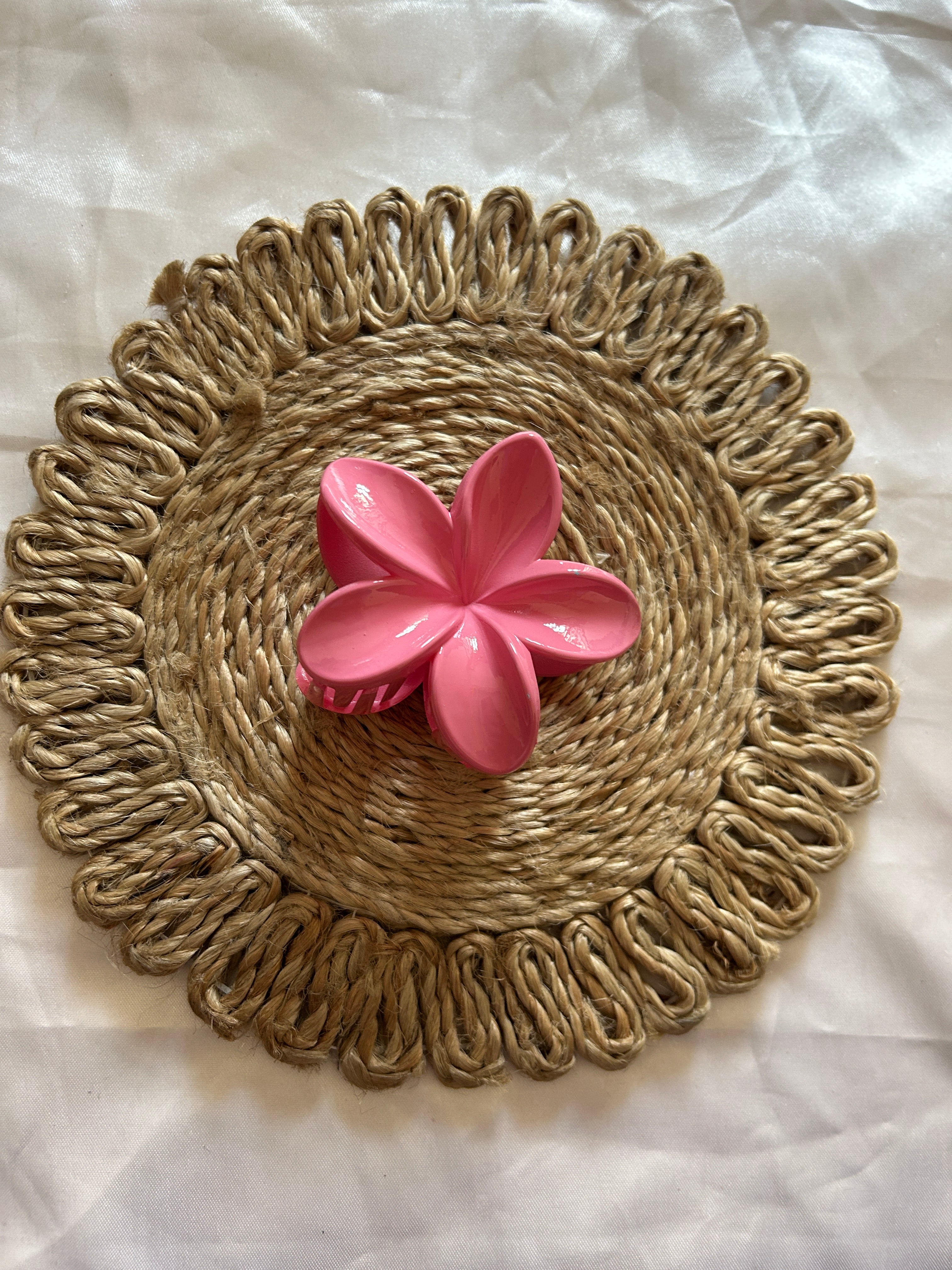 Glossy Flower Claw Clip - Medium