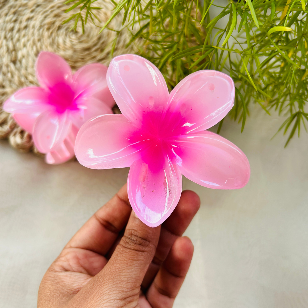 Flower Claw Clip - Large - Pink