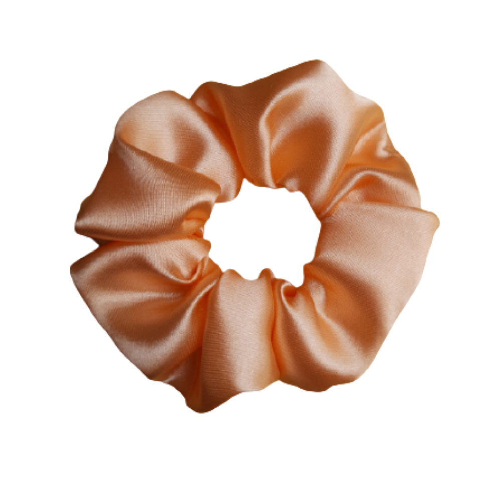 Tangerine - Pastel Orange Satin Scrunchie