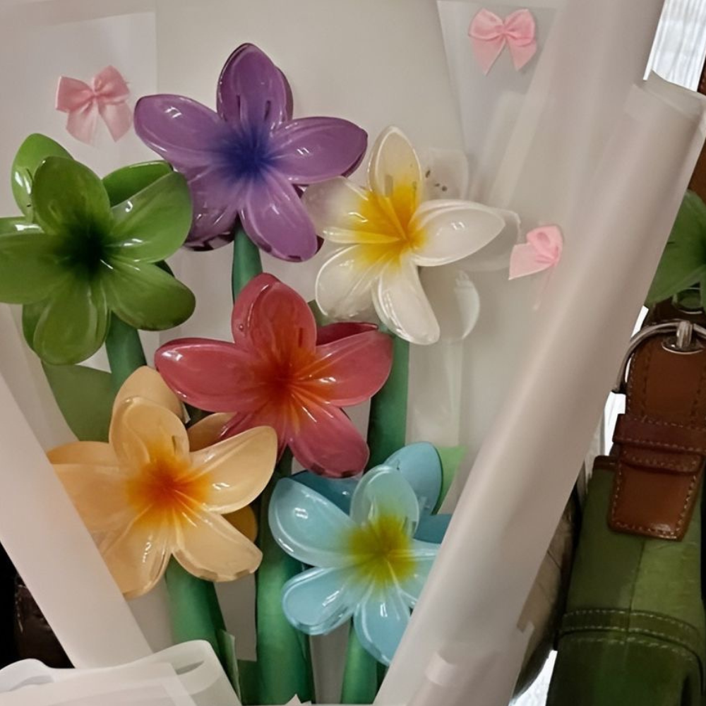 Set of 6 Medium Flower Claw Clips Bouquet