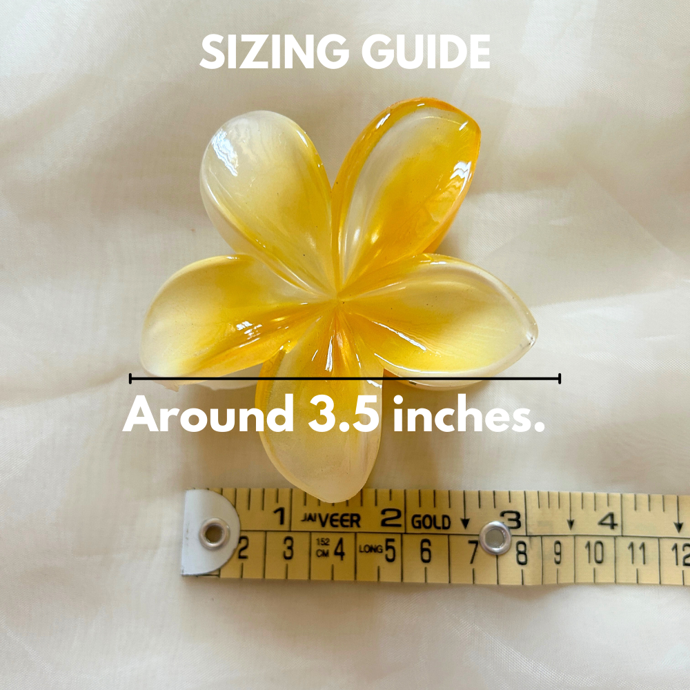 Black Flower Claw Clip - Medium