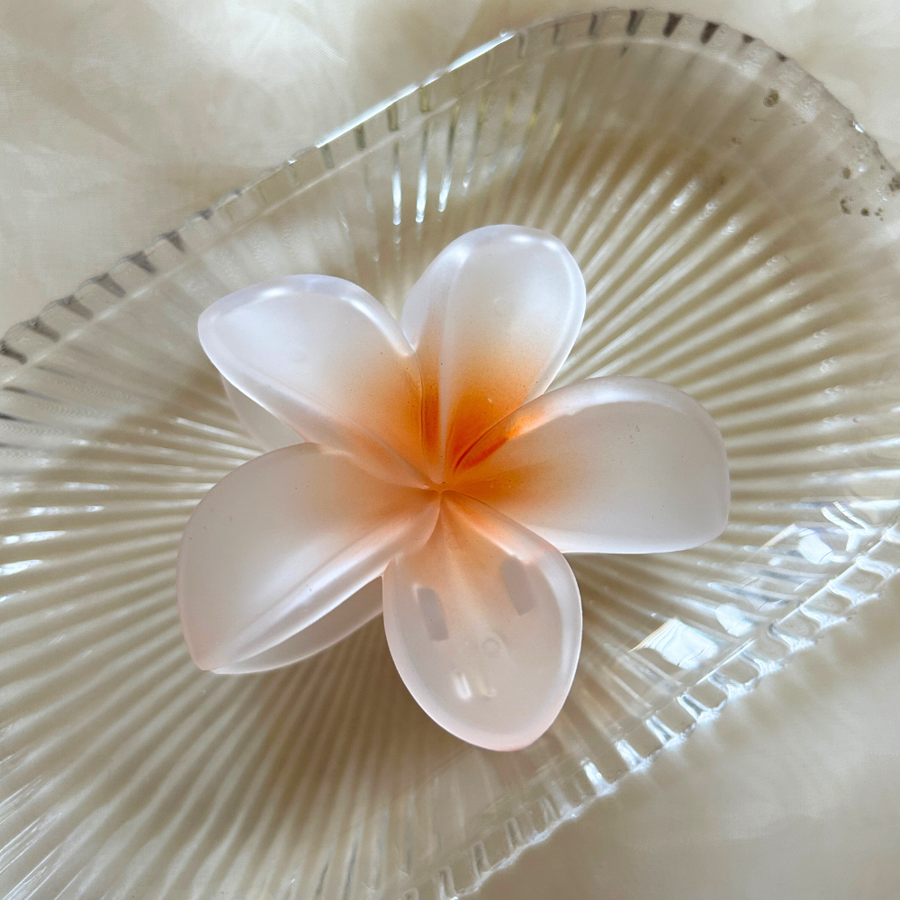 Orange Flower Claw Clip - Medium