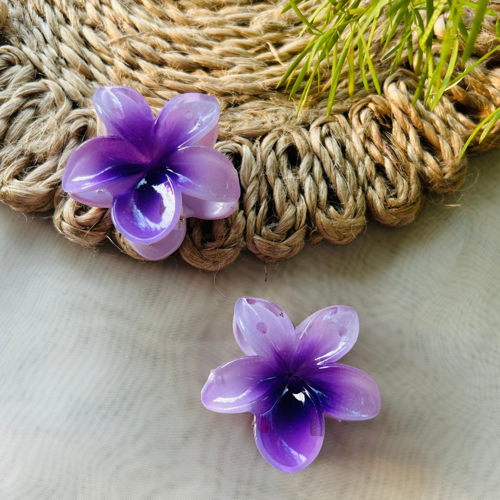 Purple / Lavender Flower Claw Clip - Mini