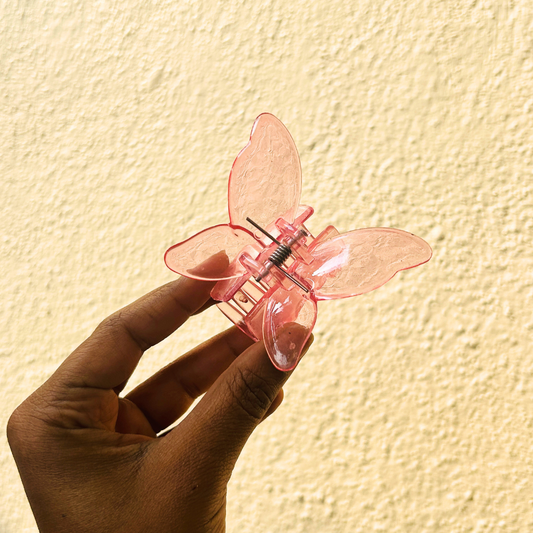 Pink Butterfly Claw Clip - Large