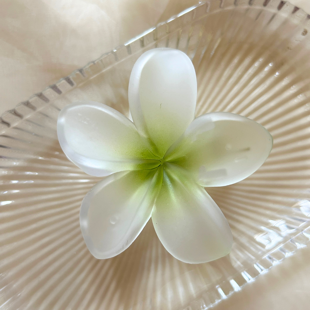 Green Flower Claw Clip - Medium