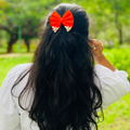 Red Pearl Hair Bow