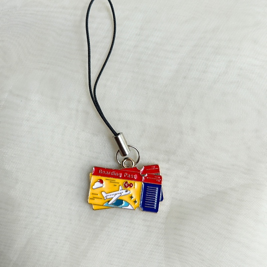 Boarding Pass Phone Charm - Yellow