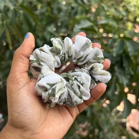 Green Fluffy Scrunchie - Large