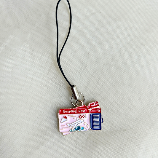 Boarding Pass Phone Charm - Pink