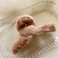 Brown Fur Claw Clip