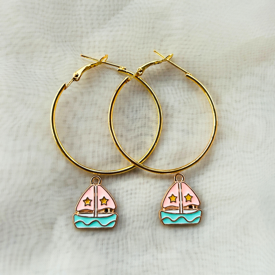 Boat/Ship Hoop Earrings