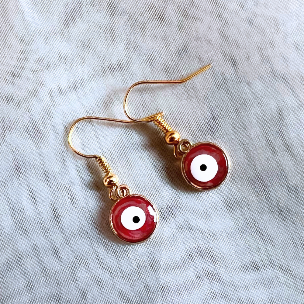 Evil Eye Earrings - Red