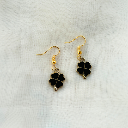 Black Clover Leaf Earrings