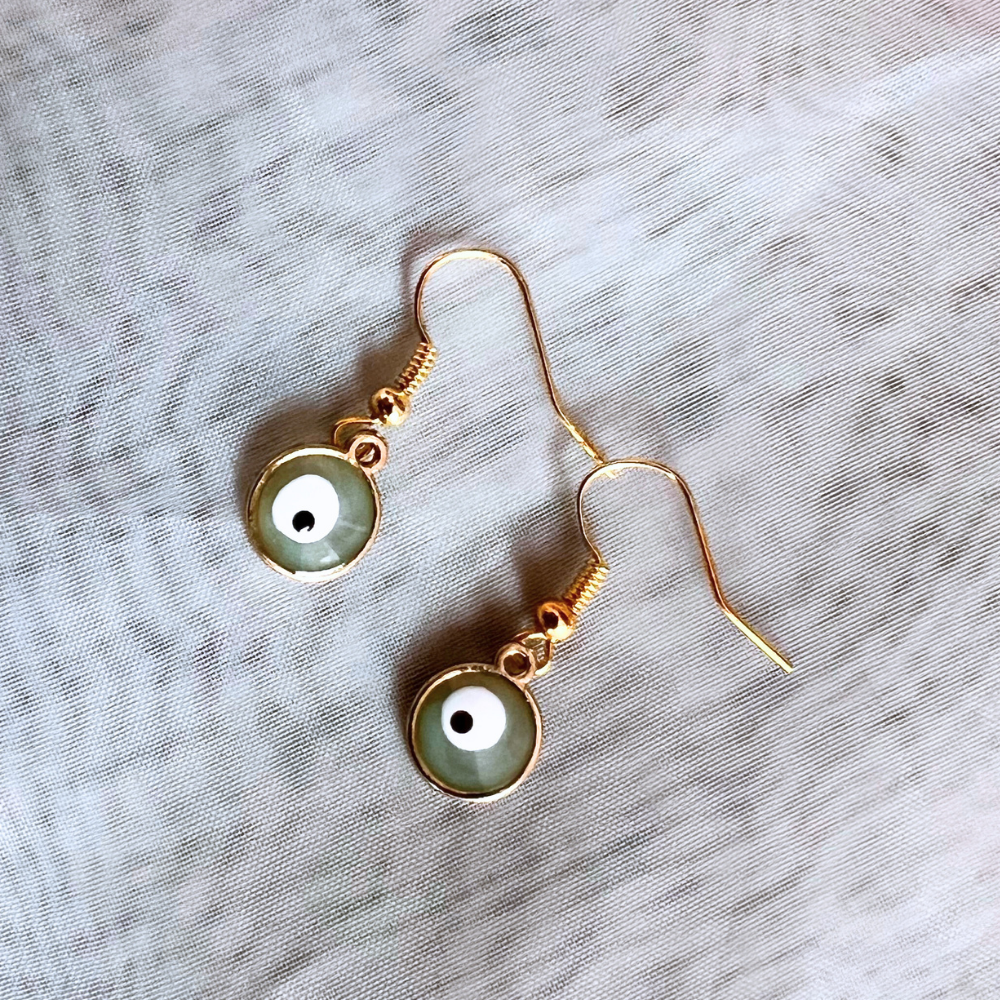 Evil Eye Earrings - Grey