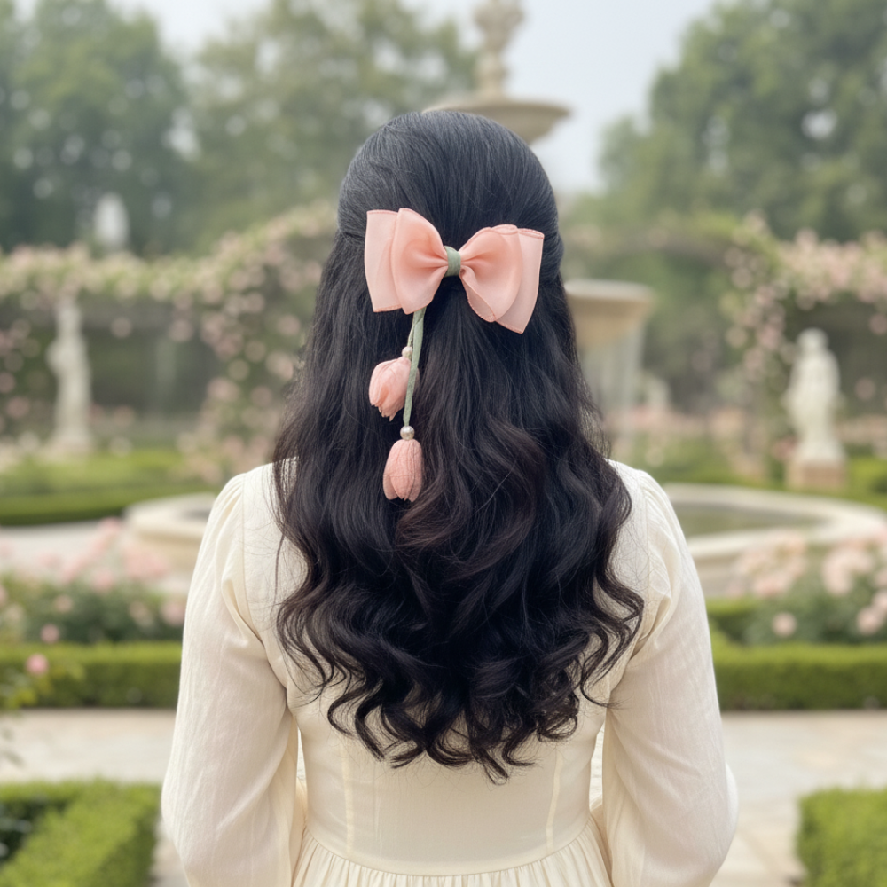 Peach Tulip Bow