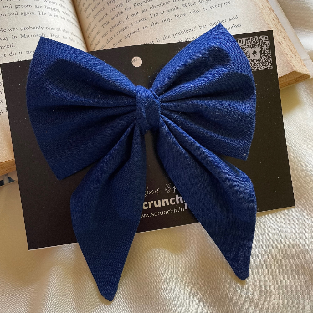 Neeli Blue -  Pigtail Bow