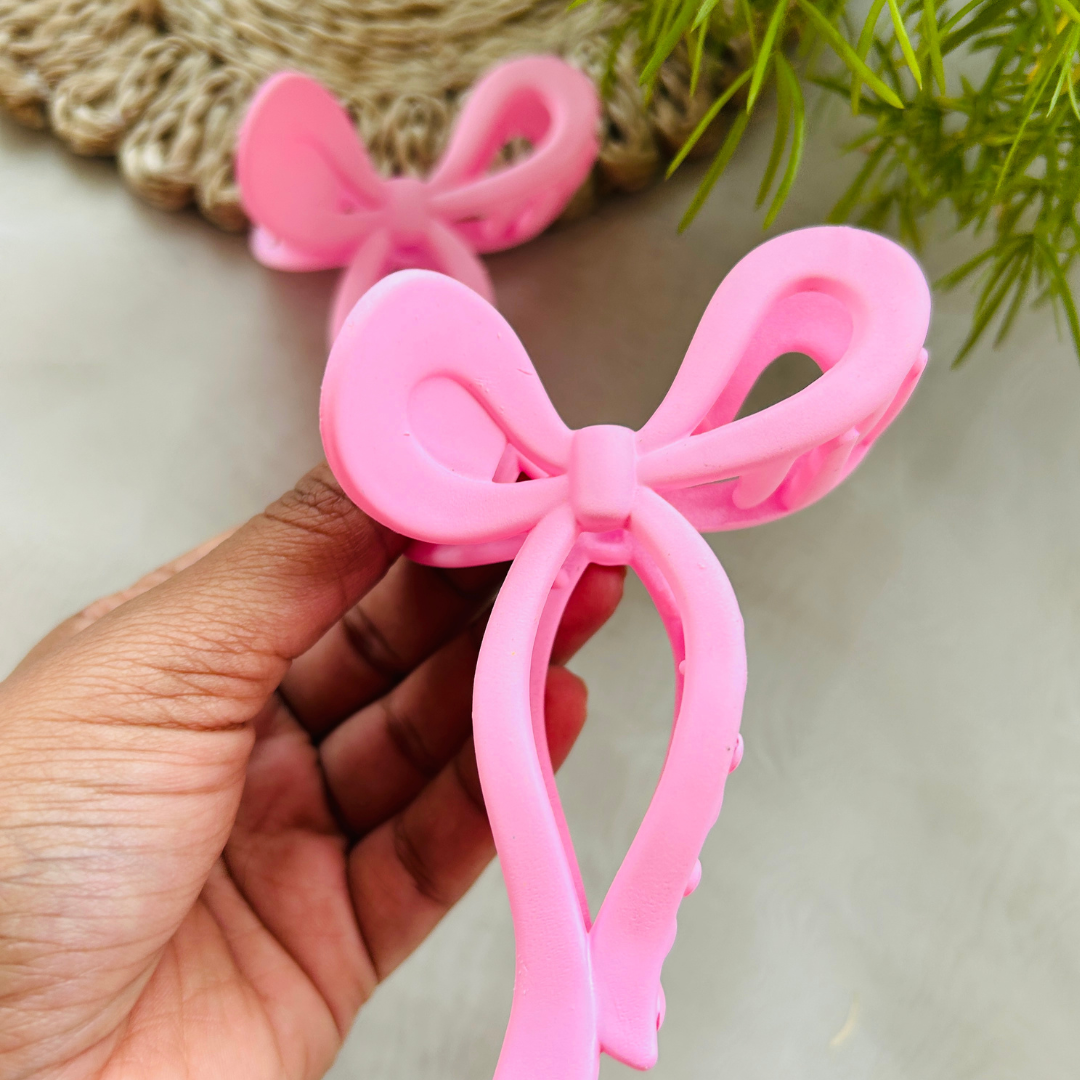 Bow Claw Clip - Large - Pink