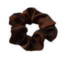 Coffee - Brown Satin Scrunchie