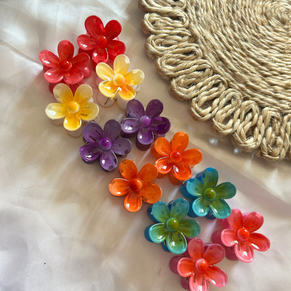Rounded Flower Claw Clips - Extra Small