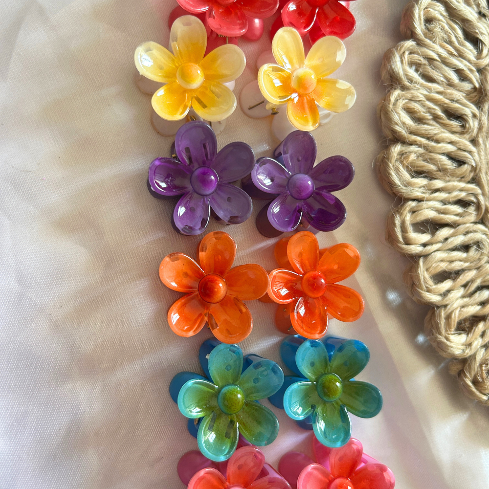 Rounded Flower Claw Clips - Extra Small