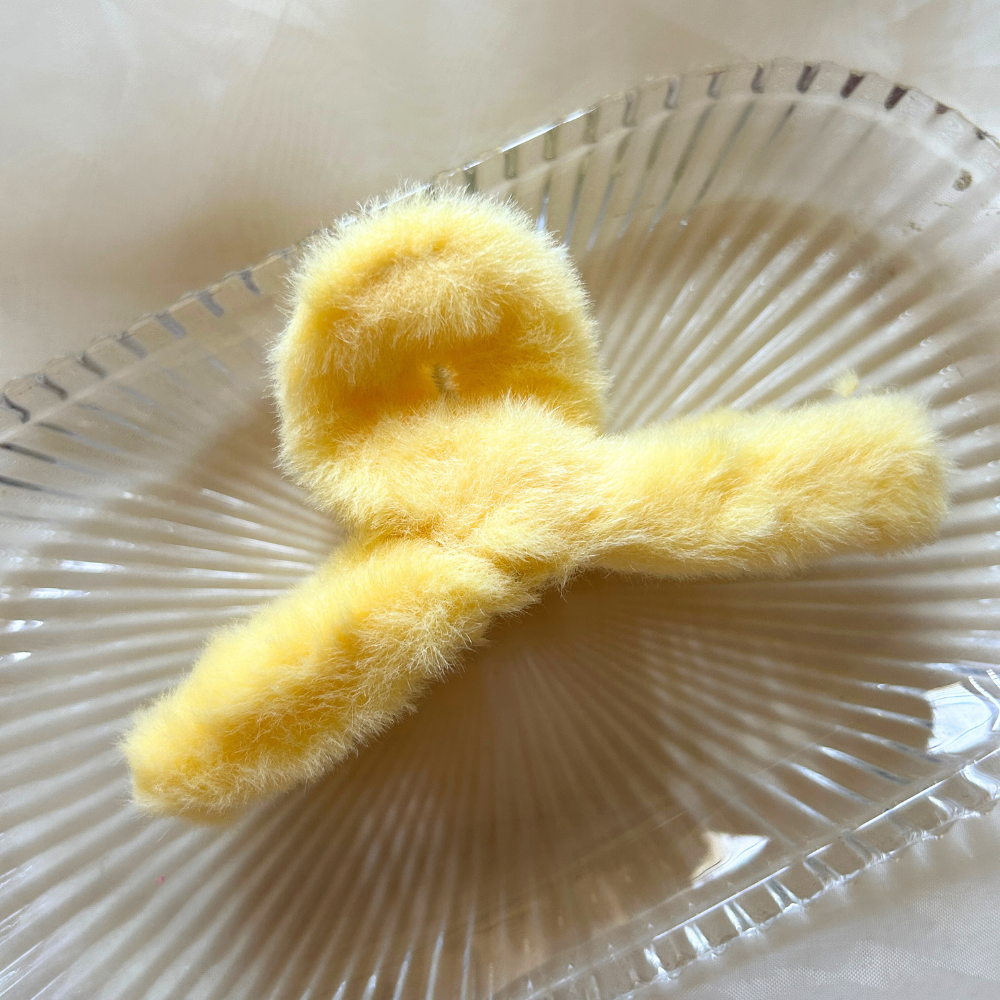 Yellow Fur Claw Clip