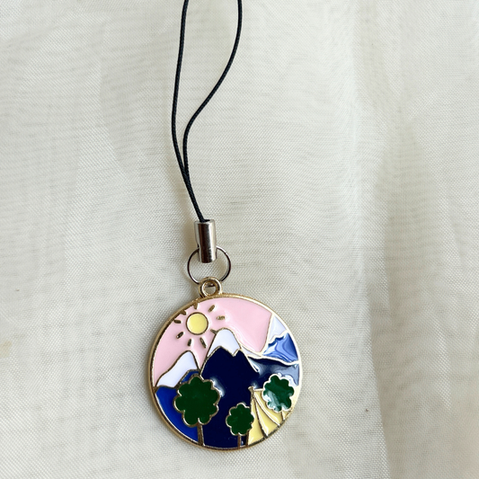 Mountains during Day/ Night Phone Charms