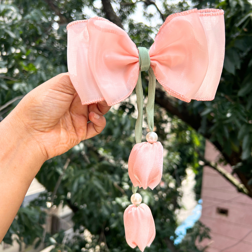 Peach Tulip Bow