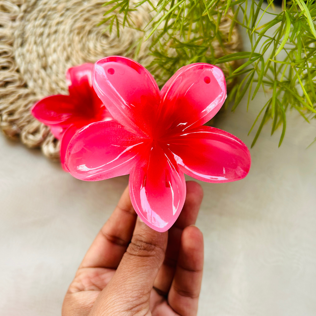 Flower Claw Clip - Large - Red