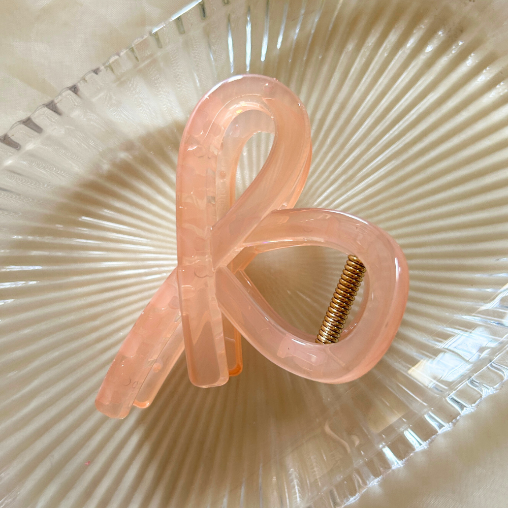 Orange Twisted Claw Clip