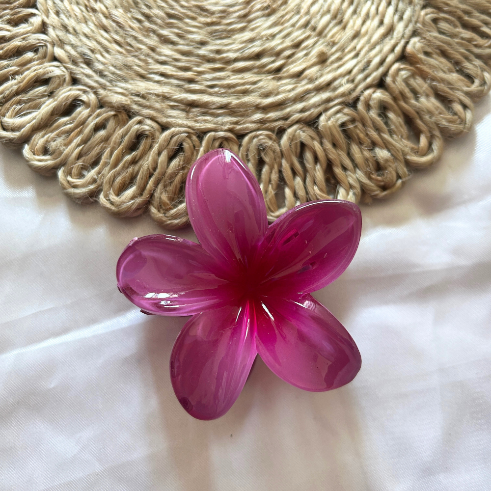 Flower Claw Clip - Wine Colour - Medium