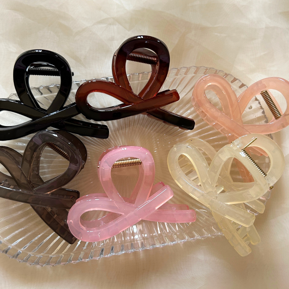 Orange Twisted Claw Clip