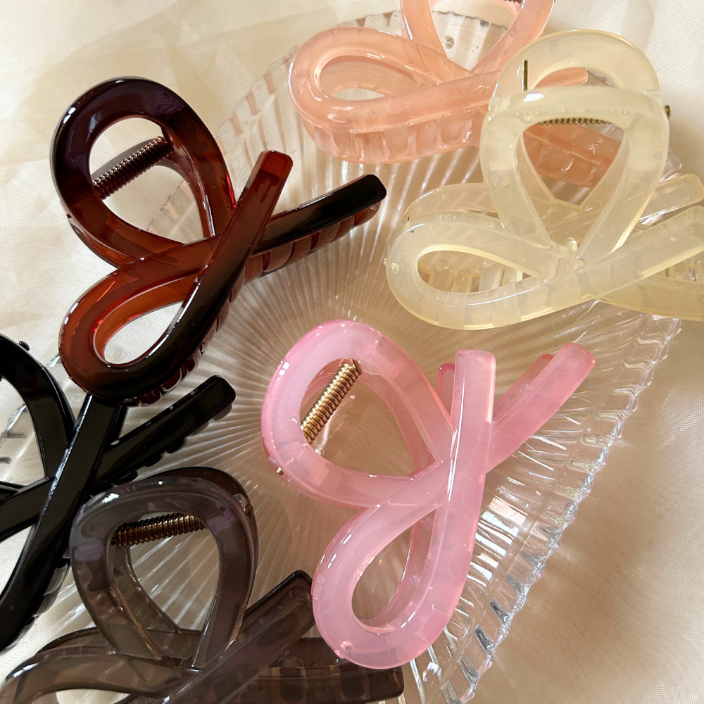 Orange Twisted Claw Clip