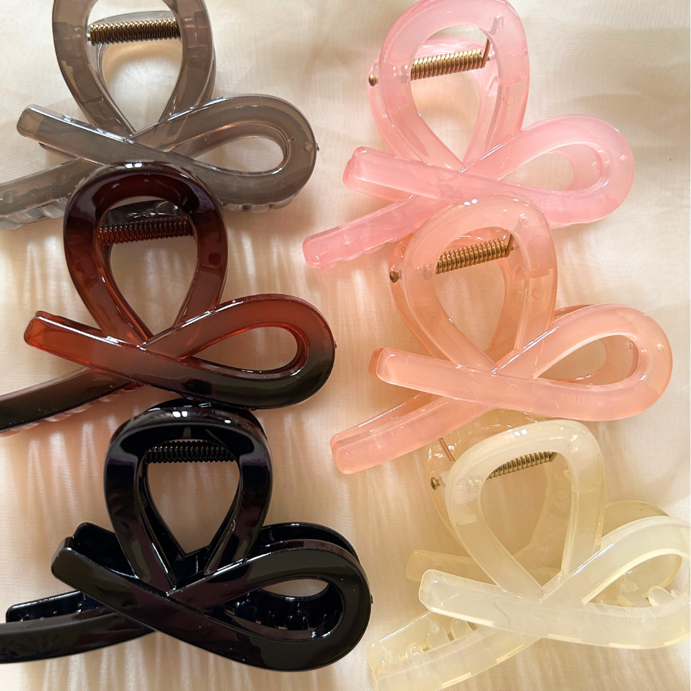 Orange Twisted Claw Clip