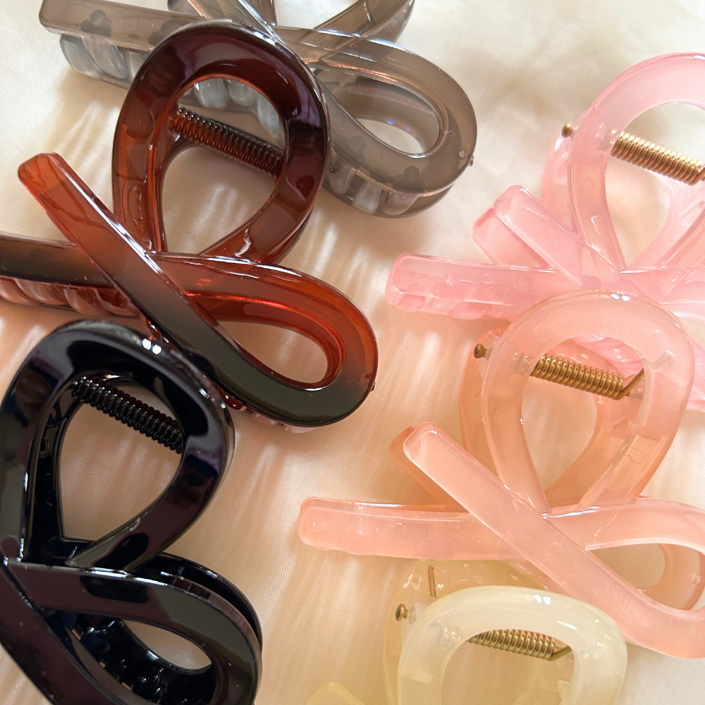 Orange Twisted Claw Clip