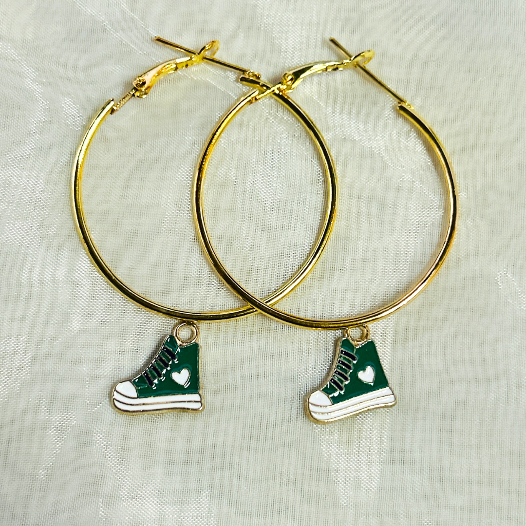 Converse Shoes Hoop Earrings - Green