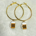 Beer Mug Hoop Earrings