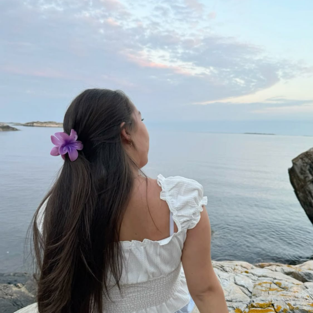 Purple Flower Claw Clip - Medium