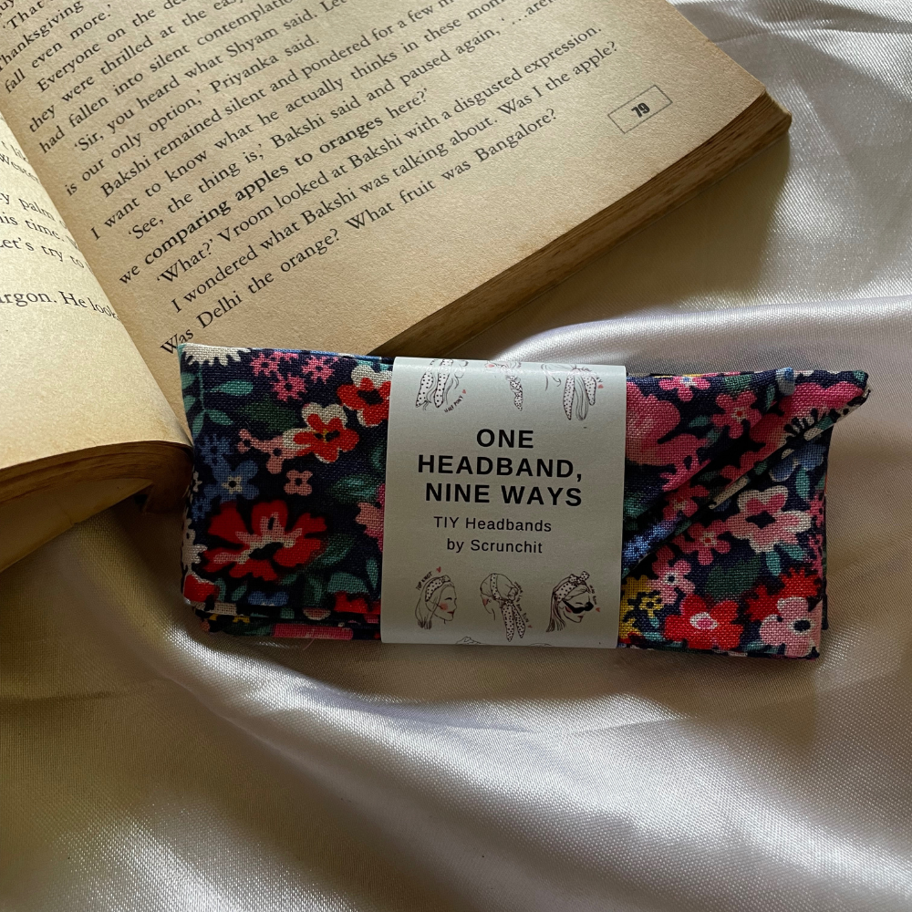 Blue Floral Prints TIY Headband