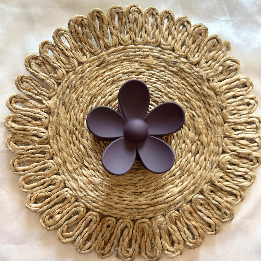 Rounded Flower Claw Clip - Medium