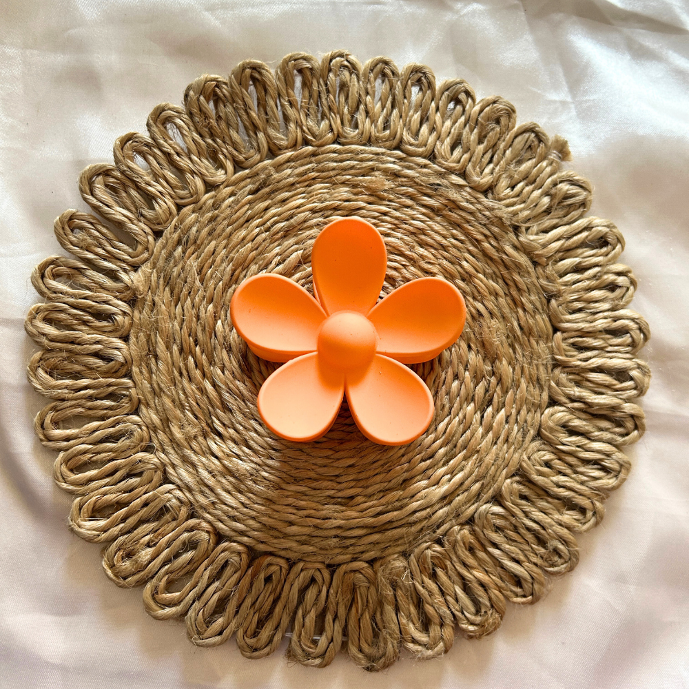 OrangeFlower Claw Clip - Medium