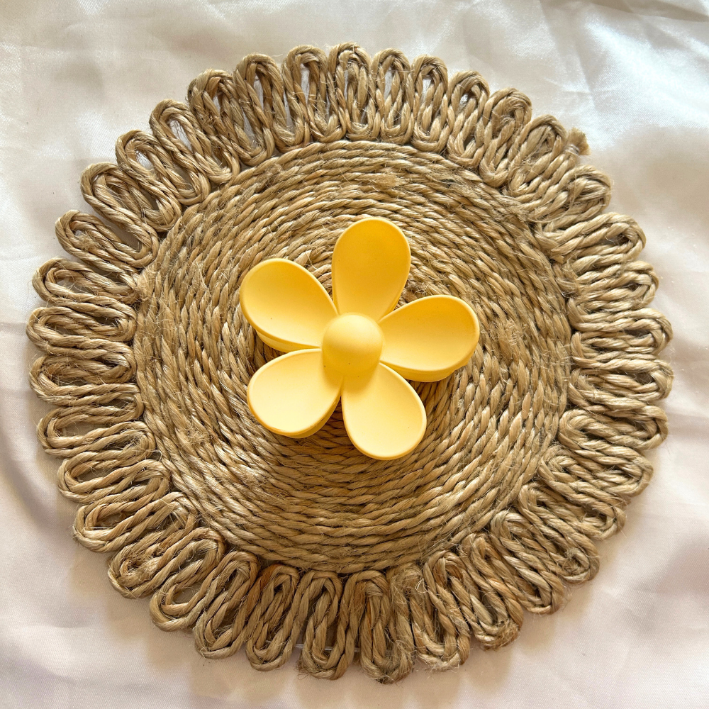 Yellow Flower Claw Clip - Medium