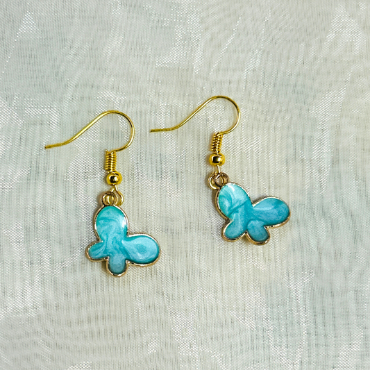 Ombre Blue Butterfly Earrings