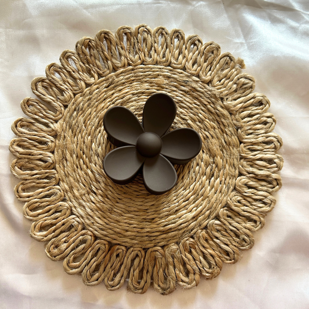Brown Flower Claw Clip - Medium