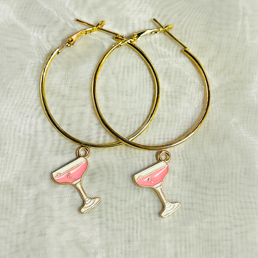 Cocktail Hoop Earrings - Cosmopolitan