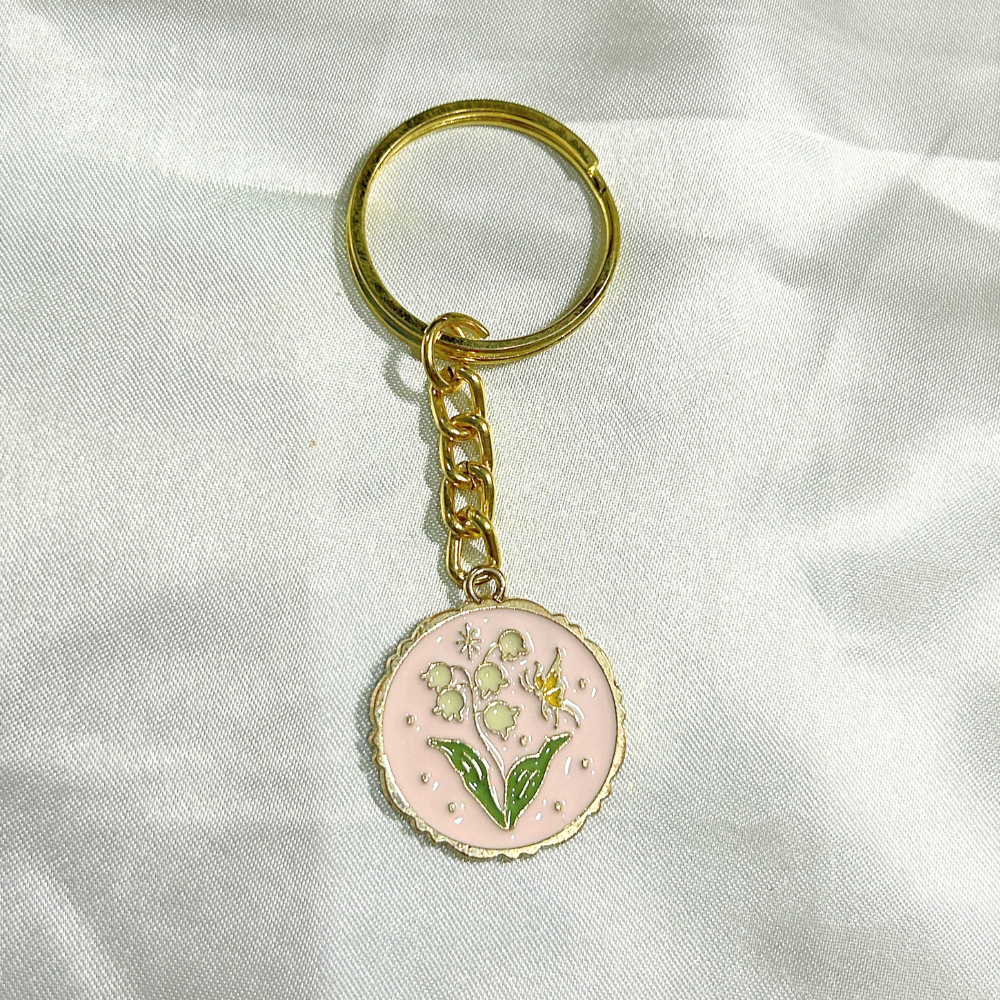 Plant and Butterfly  Keychain