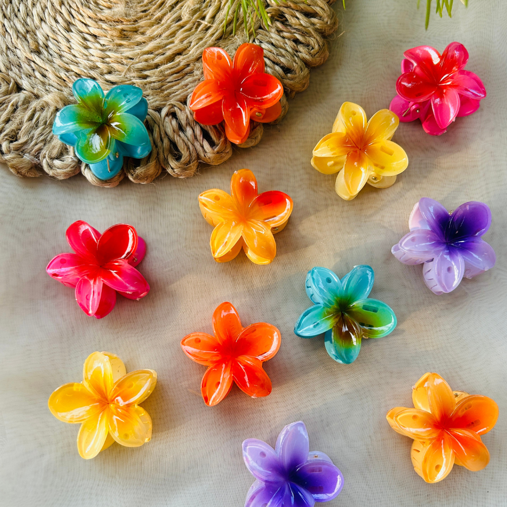 Blue Flower Claw Clip - Mini