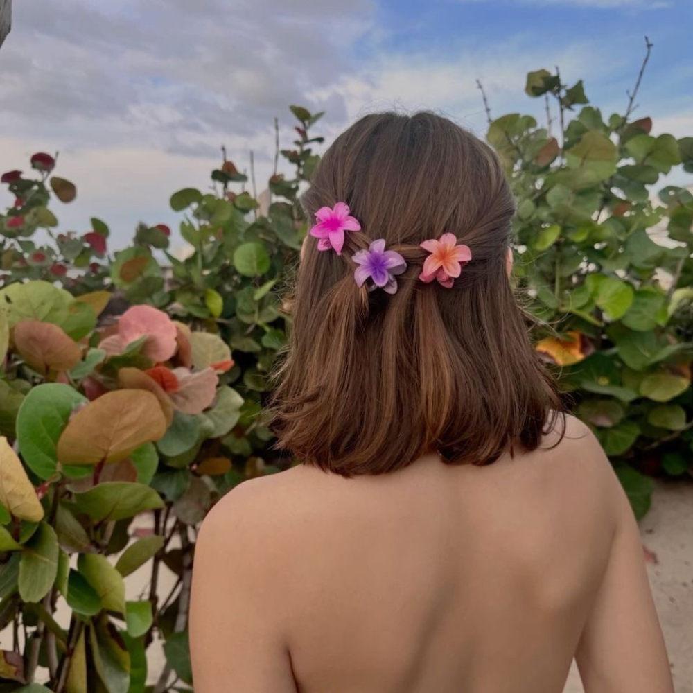 Purple Flower Claw Clip - Extra Small