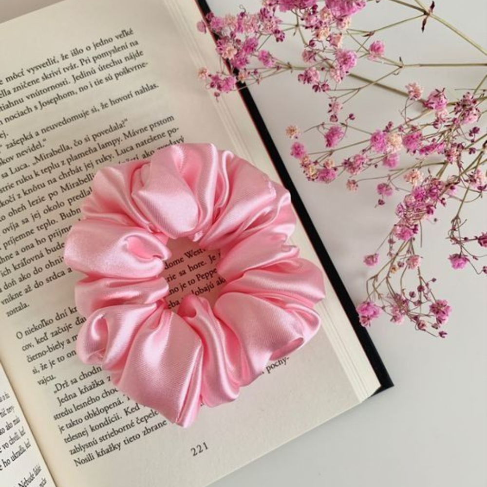 Pastel Pink - Satin Scrunchie
