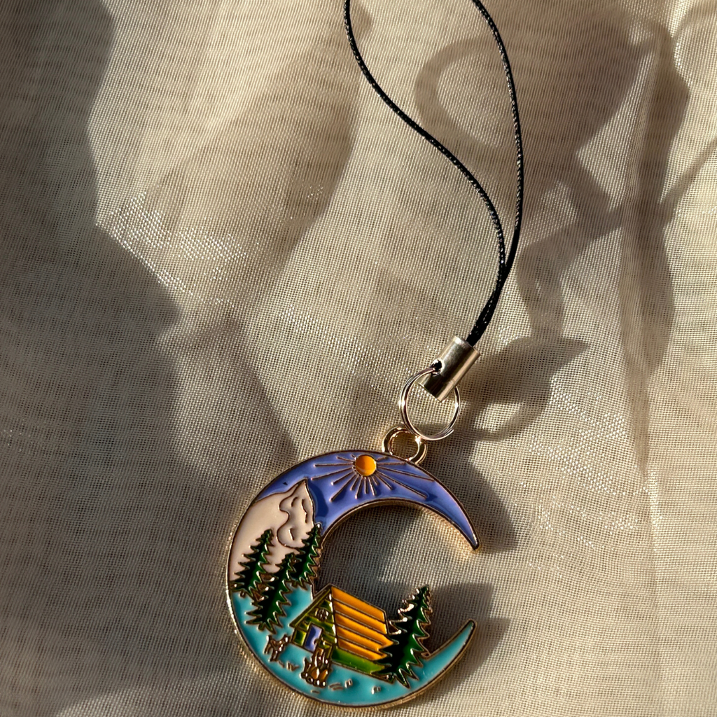 Moon and Travel Theme Phone Charm