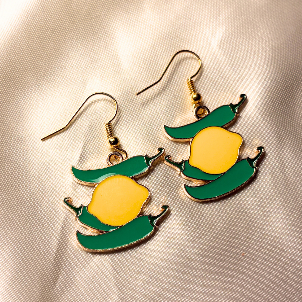 Nimbu Mirchi Earrings - Green